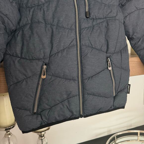 Noize Puffer Winter Jacket in a Heathered Navy - Picture 3 of 8